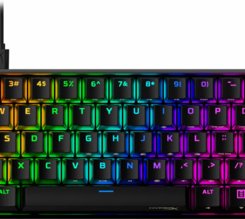 HyperX Alloy Origins 60 – Teclado – retroiluminación – USB-C – QWERTY – EE. UU. – interruptor: HyperX Red – negro