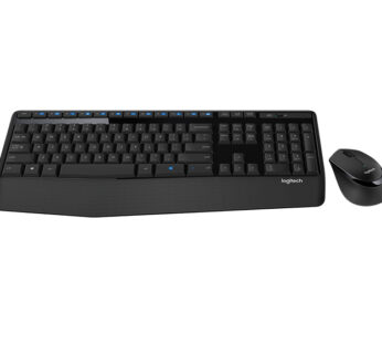 Logitech Wireless Combo MK345 – Juego de teclado y ratón – inalámbrico – 2.4 GHz – QWERTY – español – negro, azul